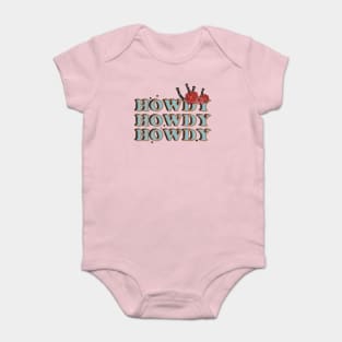 Vintage Howdy Rodeo Western Country Floral Design Baby Bodysuit